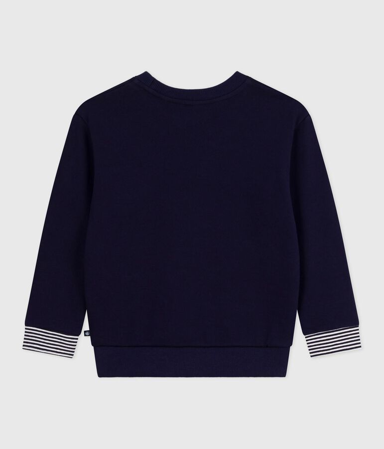 Sweatshirt enfant en coton imprim&eacute; bleu SOIR
