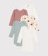 Lot de 5 bodies manches longues tricœurs en coton bébé