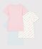 Lot de tee-shirts enfant en coton manches courtes &agrave; c&oelig;urs multicouleur