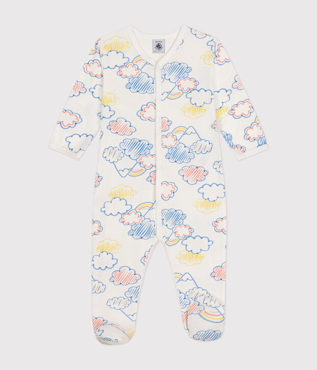 Pyjama en coton imprim&eacute; arc-en-ciel b&eacute;b&eacute; blanc/multicouleur