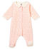 Bodyjama bébé fille en velours de coton imprimé blanc MARSHMALLOW/rose JOLI