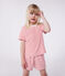 Pyjama short enfant en coton à rayures rouge MARSHMALLOW/ SPI