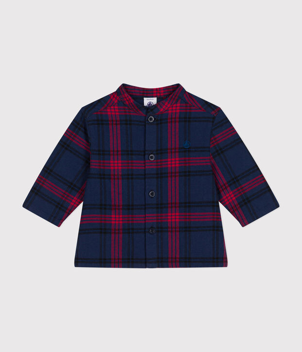 Chemise en flanelle &agrave; carreaux b&eacute;b&eacute; bleu/multicouleur