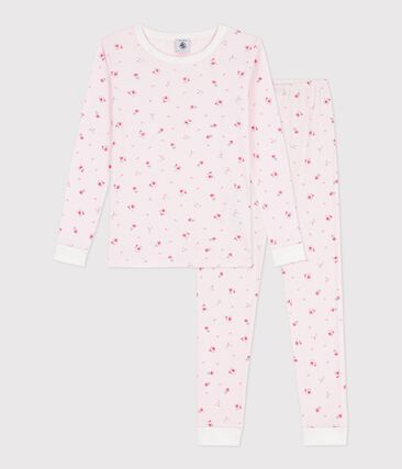 Pyjama très ajusté enfant en coton imprimé fleuri