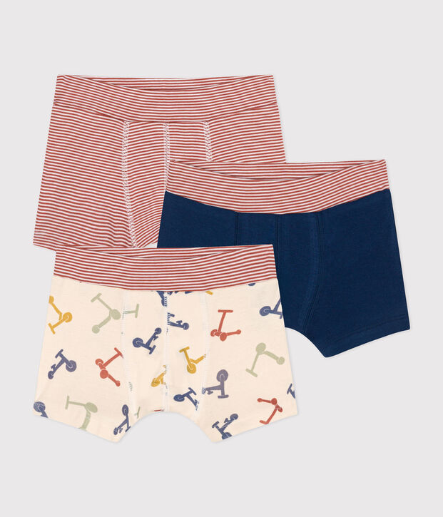 Lot de 3 boxers trottinettes en coton enfant multicouleur