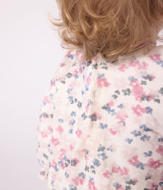 Robe bébé en coton manches longues imprimée fleurs MILK/ MULTICO