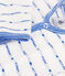 Dors-bien jacquard en coton blanc MARSHMALLOW/bleu PERSE