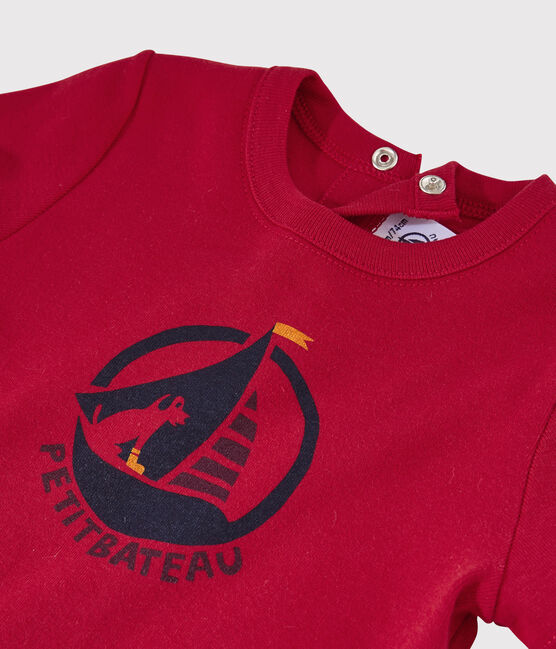 Tee-shirt manches courtes bébé fille rouge TERKUIT