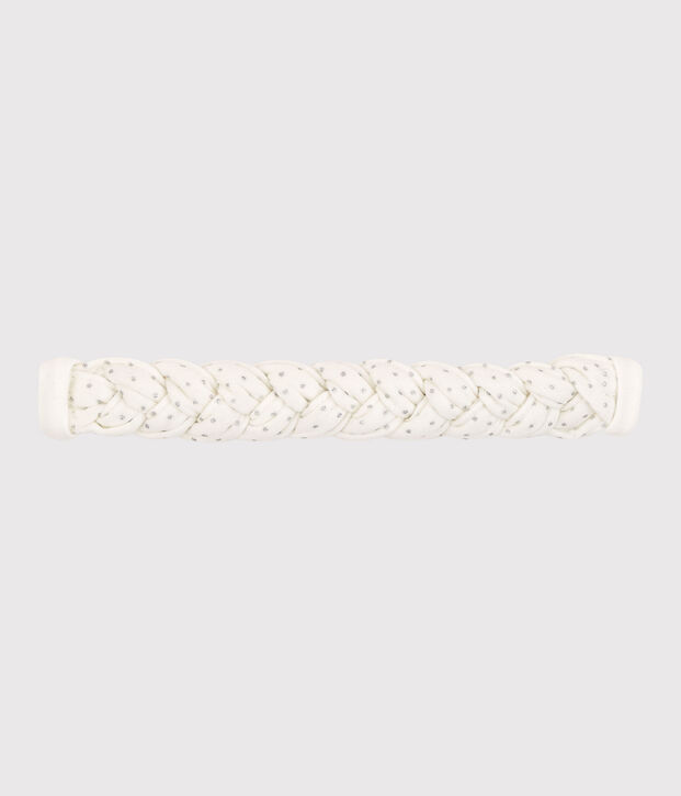 Bandeau en coton b&eacute;b&eacute;. blanc/gris
