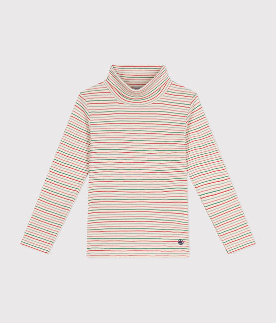 Sous-pull en coton enfant fille blanc AVALANCHE/ MULTICO