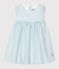 Robe sans manches bébé fille rayée blanc MARSHMALLOW/bleu ACIER