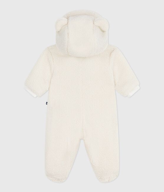 Combipilote bébé en sherpa avec oreilles et doublée milleraies écru MILK