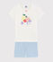 Pyjacourt motif fruits d'été petite fille en coton blanc MARSHMALLOW/blanc MULTICO