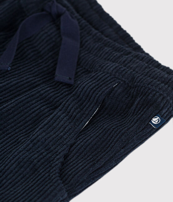 Pantalon en velours côtelé enfant garçon bleu SMOKING
