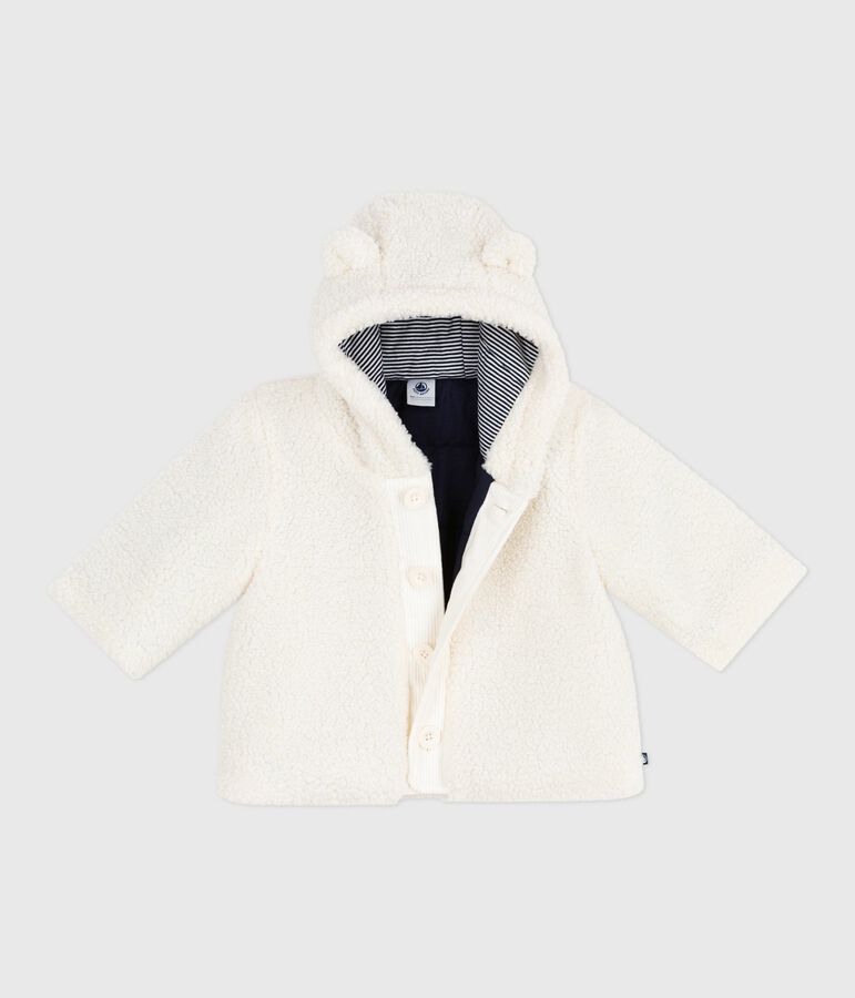 Manteau &agrave; capuche b&eacute;b&eacute; ouatin&eacute; en sherpa &eacute;cru MILK
