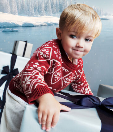 Pull bébé en laine et coton à motifs