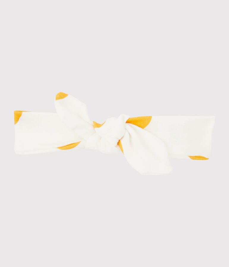 Bandeau enfant fille blanc/jaune