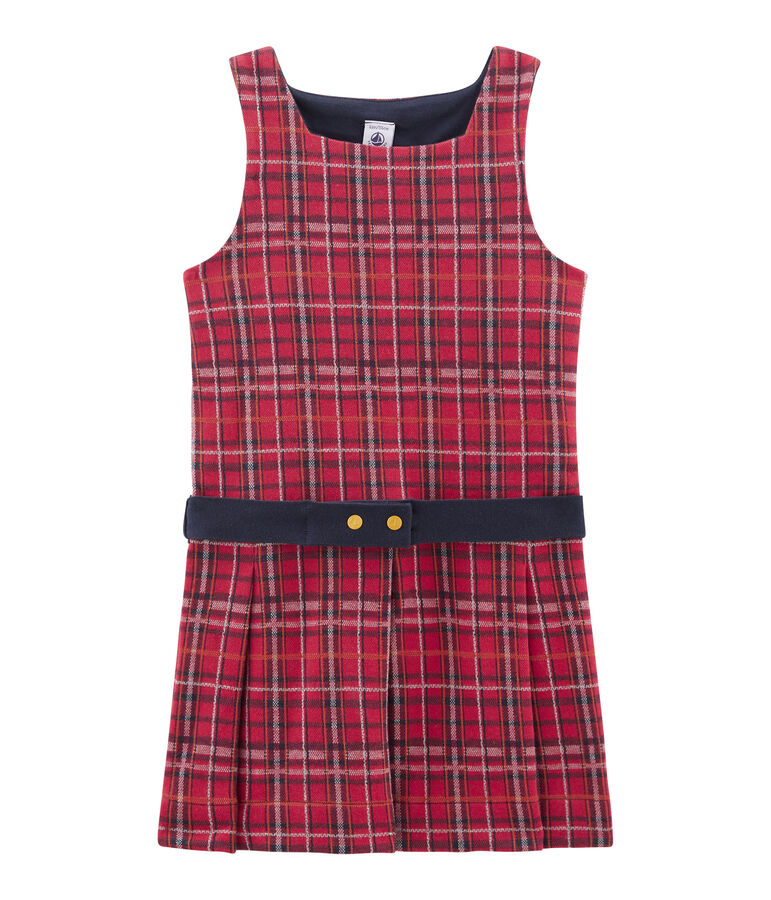 Robe sans manches enfant fille rouge/multicouleur
