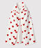Cape de bain cœur bébé en éponge blanc MARSHMALLOW/rouge TERKUIT
