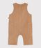 Combinaison longue b&eacute;b&eacute; en velours uni beige fonc&eacute;