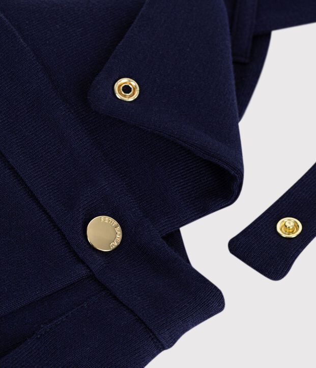 Robe b&eacute;b&eacute; en coton pliss&eacute; bleu marine