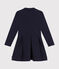 Robe manches longues bi-matière enfant fille bleu SMOKING