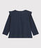 Blouse en coton bébé. bleu SMOKING/blanc MARSHMALLOW