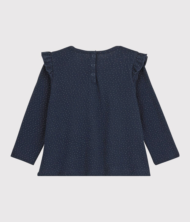 Blouse en coton b&eacute;b&eacute;. bleu/blanc