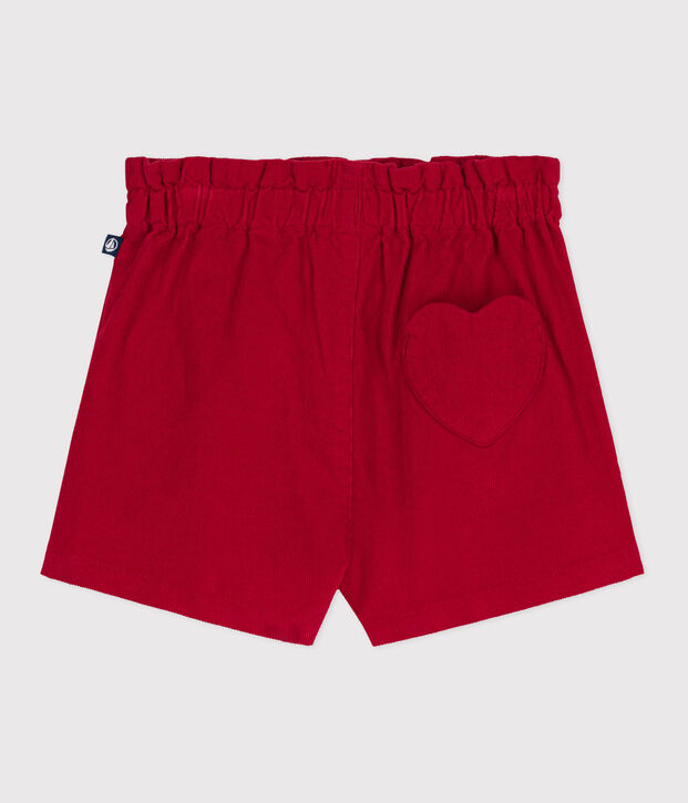 Short b&eacute;b&eacute; en velours uni rouge