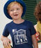 Teeshirt enfant en coton manches courtes imprimé bleu MEDIEVAL