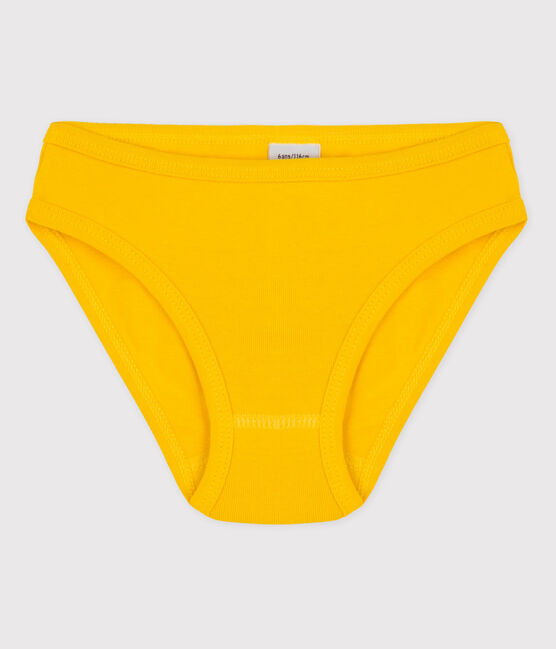 Culotte petite fille en coton jaune HONEY
