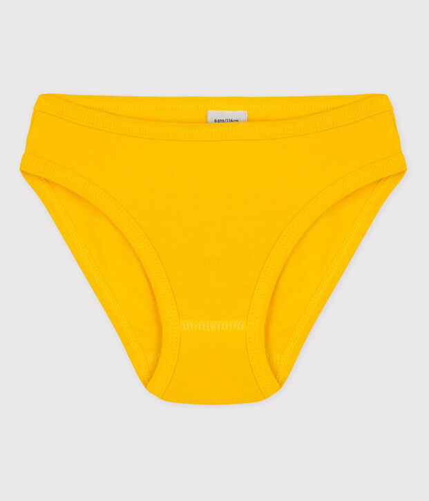Culotte petite fille en coton jaune