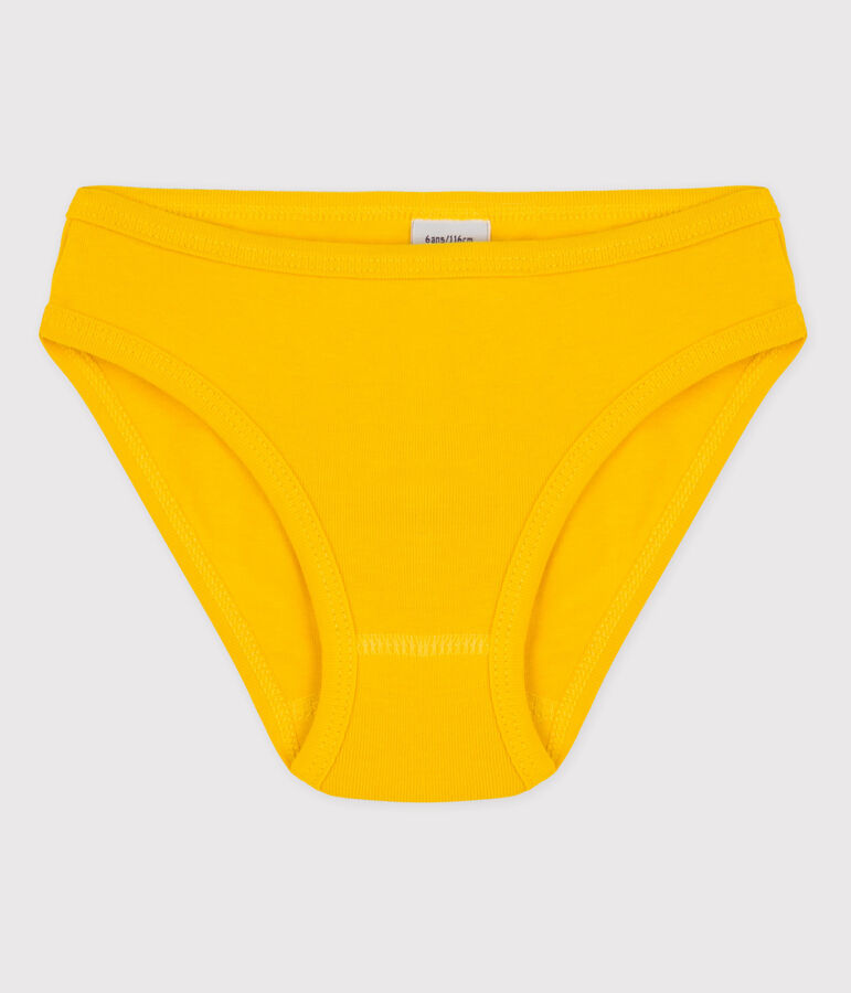 Culotte petite fille en coton jaune HONEY