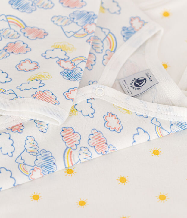 Lot de 2 pyjamas en coton b&eacute;b&eacute; multicouleur