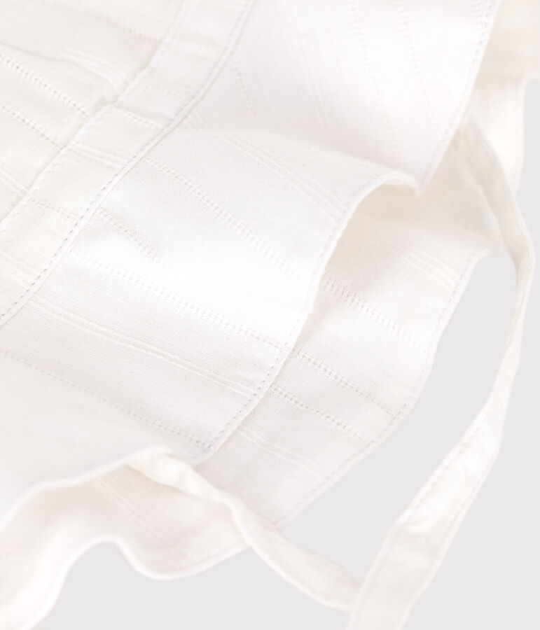 Capeline b&eacute;b&eacute; fille en popeline unie blanc ECUME