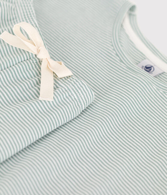 Pyjama milleraies en coton femme bleu PAUL/blanc MARSHMALLOW