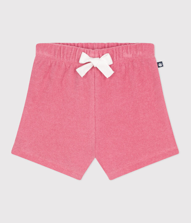 Short b&eacute;b&eacute; en coton &eacute;ponge rose