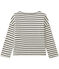 Sweat shirt fille rayé beige COQUILLE/bleu SMOKING