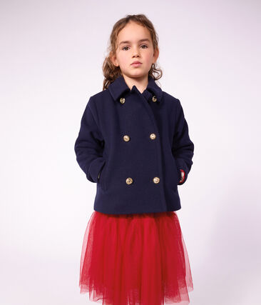 Caban enfant en draps de laine uni