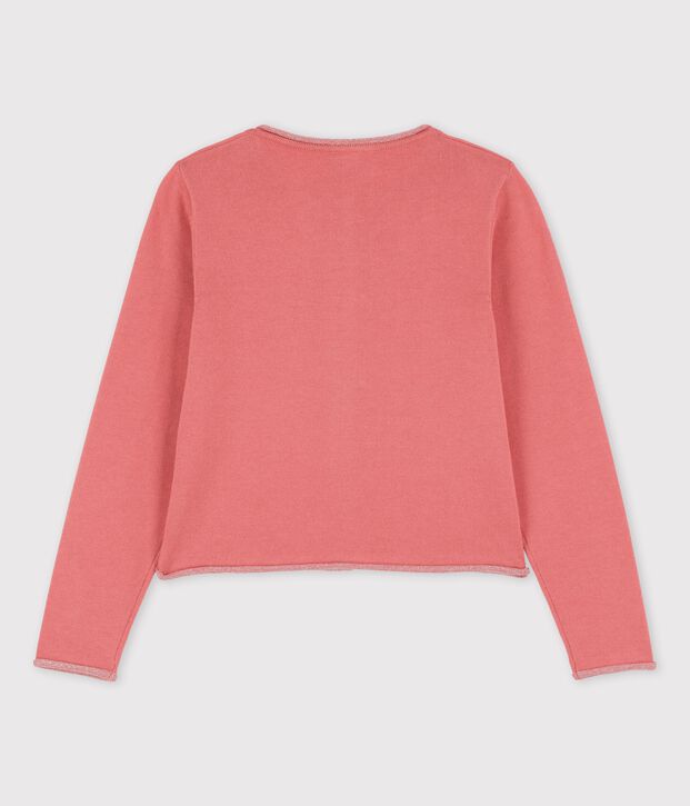 Cardigan en coton enfant fille rose