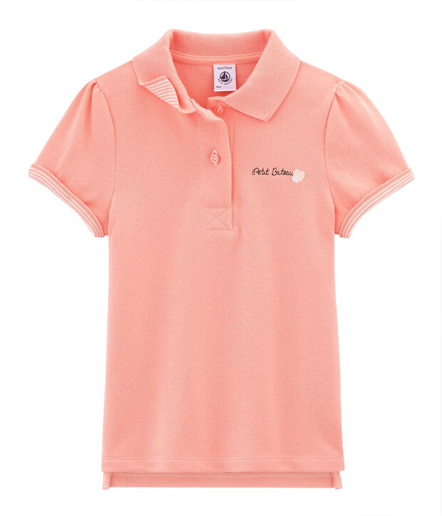 Polo &agrave; manches courtes enfant fille rose