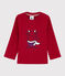 Tee shirt manches longue en coton bébé garçon rouge TERKUIT