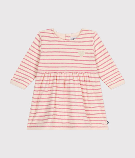 Robe manches longues en tubique bébé rose AVALANCHE/ ROSELINE