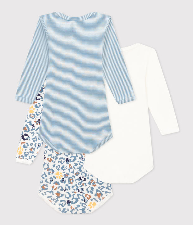 Lot de 3 bodies manches longues b&eacute;b&eacute; en coton multicouleur