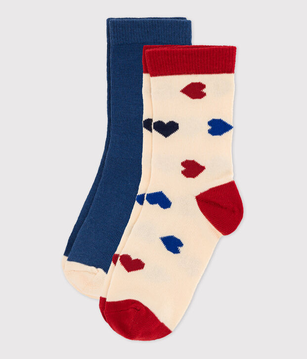 Lot de 2 paires de chaussettes enfant fille multicouleur