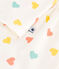Pyjama short enfant en coton imprimé cœurs blanc MARSHMALLOW/blanc MULTICO