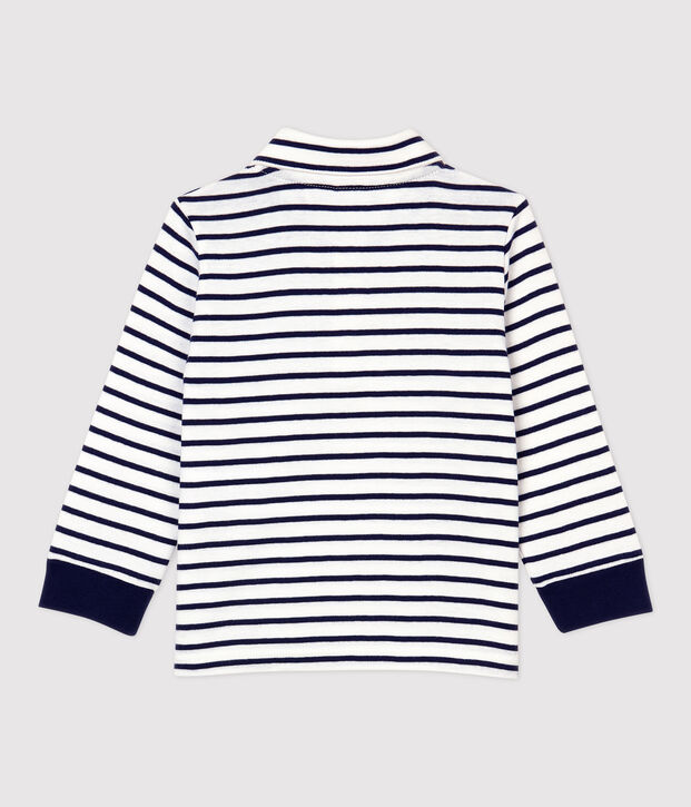 Polo en coton b&eacute;b&eacute; blanc/bleu
