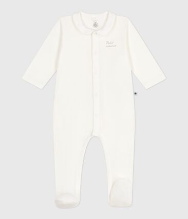Pyjama bébé en tubique à col uni