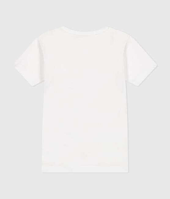 Tee-shirt manches courtes en coton enfant blanc ECUME