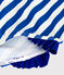 Maillot de bain bébé une pièce à volants, imprimé rayé bleu SURF/blanc MARSHMALLOW